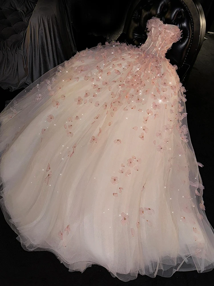 

Длинное вечернее платье Ele с дизайном на бретельках для годовой церемонии и выступлений Solos Songs с цветочным узором, элитная роскошь