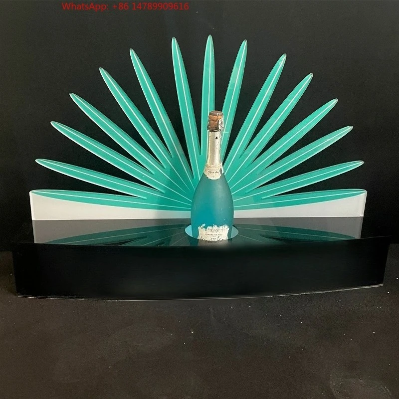 High-End Bespoke LED Bottle Display RackCustomize Logo Tequila Acrylic Holder VIP Service LED Bottle Presenter Display Racks Nig