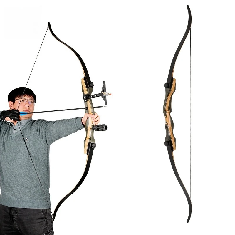 Archery Recurve Bow And Arrow Set 30-50 Lbs Takedown Wood Beginner ILF Competition Professional Archer Indoor Equipment