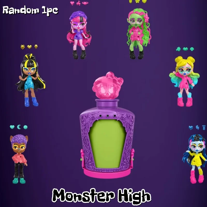 Véritable en stock Monster High Potions Mini Q. Version aléatoire 1pc Mini enfants jouet poupée mignonne article à la mode enfants cadeaux d'anniversaire