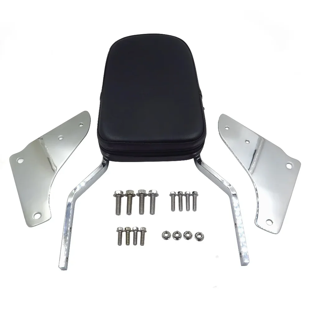 Chrome Motorcycle Skull Backrest Sissy Bar Pad for Honda Shadow ACE 1100,Shadow Tourer,Shadow Sabre