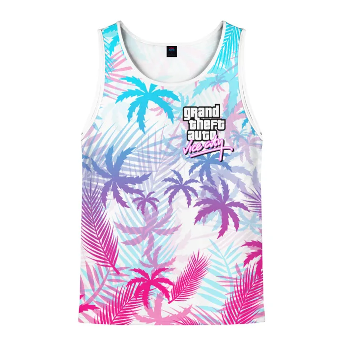 Summer Hot Game GTA Tank Tops 3D Grand Theft Auto Vice City Printed Men Women Fashion Sleeveless Top Causal Style Vests Clothing