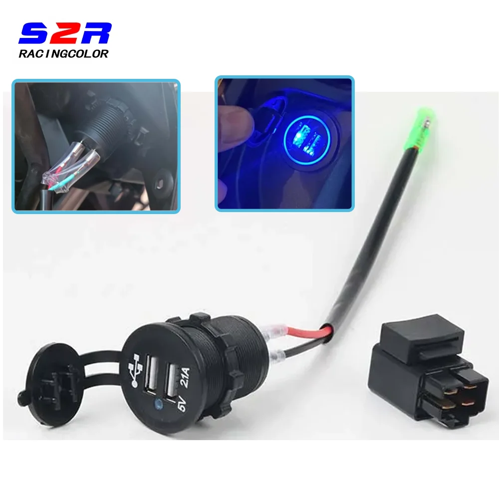 

Аксессуары для мотоциклов Suzuki VStrom DL650 DL 650, камера для мобильного телефона, быстрая зарядка, двойной USB-разъем для быстрого зарядного устройства с реле