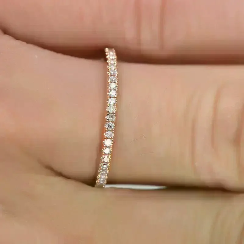Minimalist Thin Ring For Wedding Brilliant Cubic Zircon High Quality Versatile Finger Ring For Women Jewelry For Daily Wear