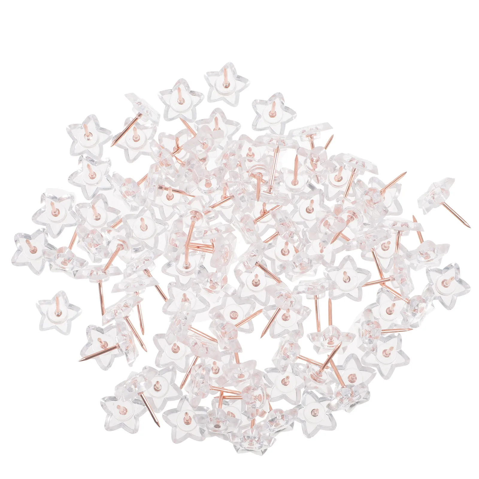 100 قطعة مسامير الإبهام الشفافة على شكل نجمة دفع دبوس البلاستيك الشفاف مسامير الإبهام للوحة الإعلانات شريط الفلين خريطة علامة صور جدار #2