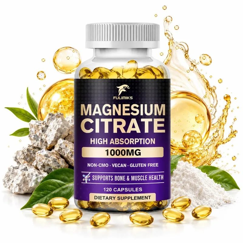 FULIMIKS Magnesium Citrate Supplement, Supports Muscle & Bone Health, Relaxation, Cardiovascular Function, for Adults