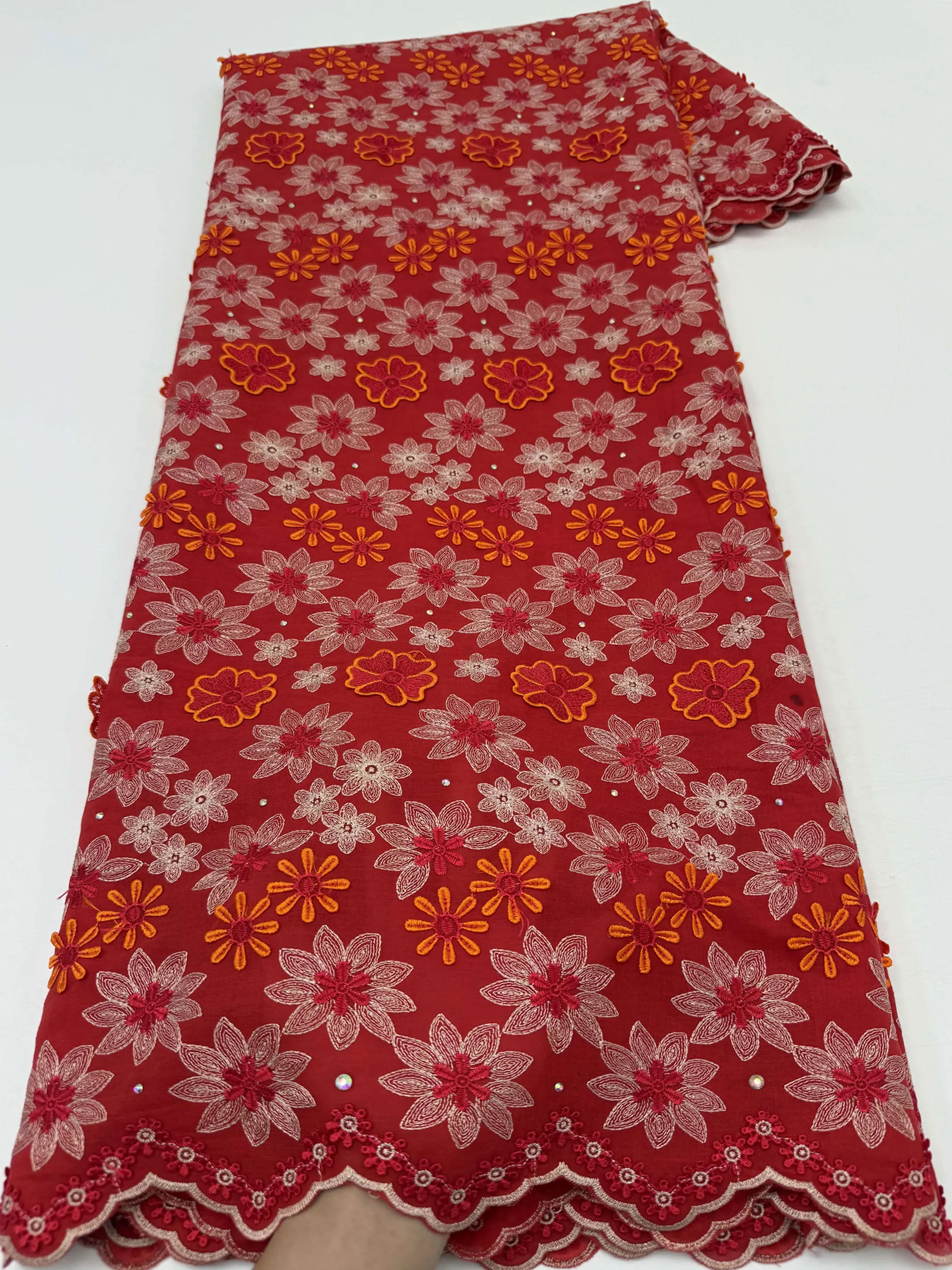 Swiss Voile Lace Embroidery African Cotton Fabric Soft Textured for Traditional Garments Suitable for Dubai Nigeria Switzerland
