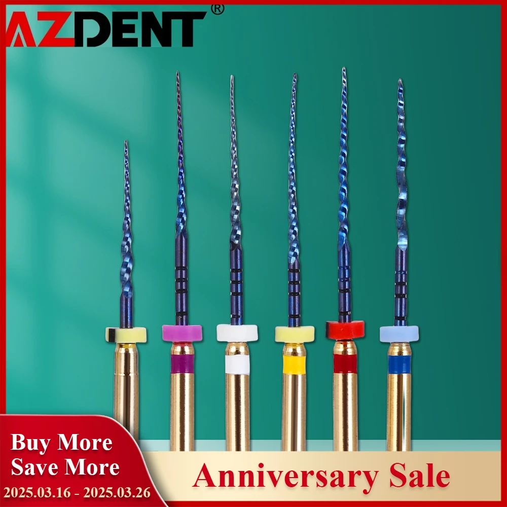 Azdent 6pcs/Pack 25mm SX Dental Files Root Canal Use Rotary Heat Activated  Endodontic Files Rotating File Dentistry Instruments