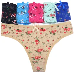 New Style 5pcs/Lot Women printing panty T Underwear shorts wholesale Briefs Cotton Ladies Thong 87345