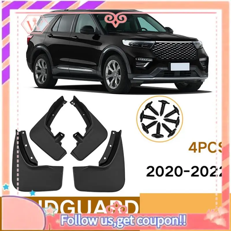 

Durable Car Mudguards Black Mudguards For Ford Explorer 2020-2022 Fender Mud Guard Flap Splash Flaps Mudflapor Accessories