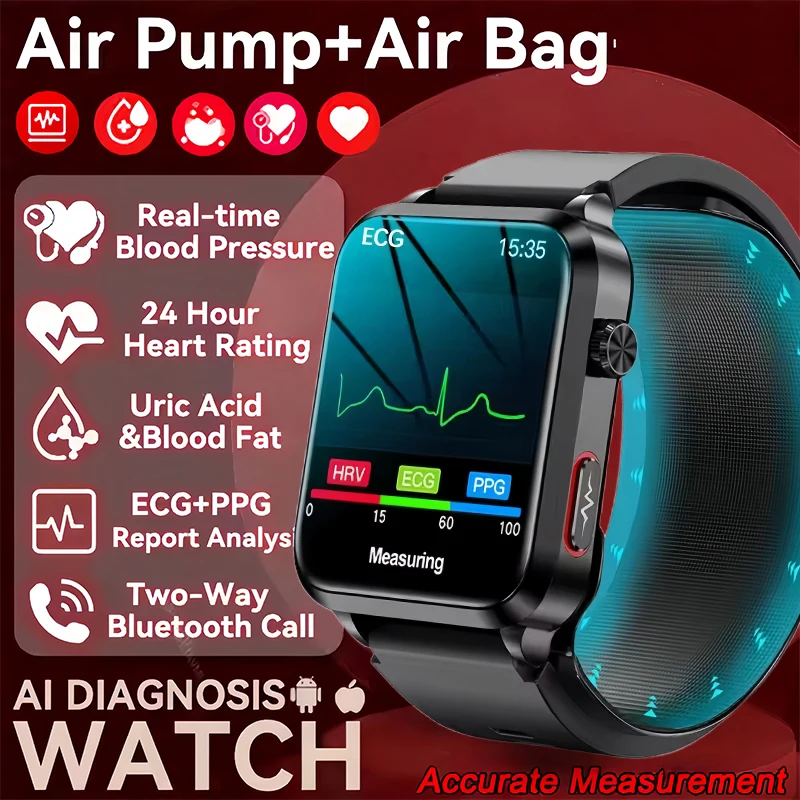 

For Huawei 2025 New Airbag Smart Watch man air Pump ECG True Accurately Blood Pressure health watch Uric Acid Blood Lipids watch