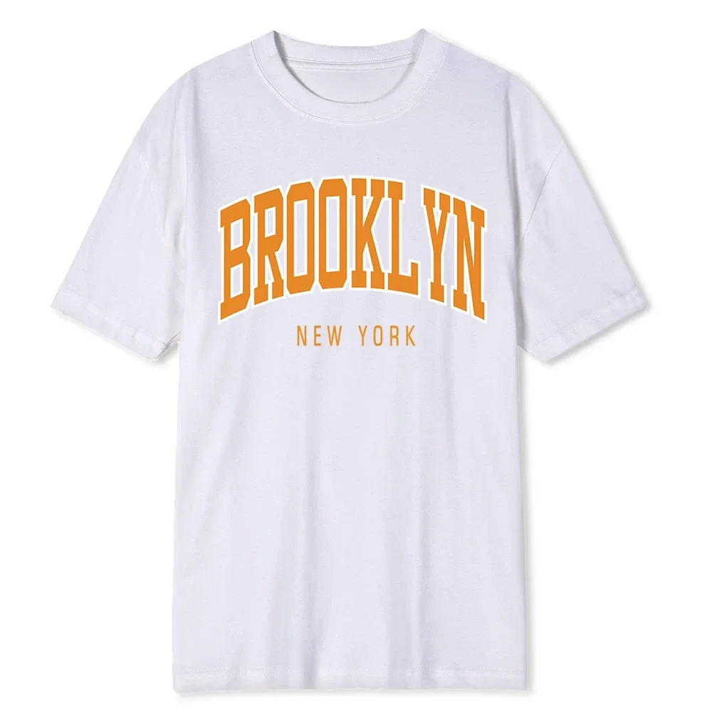 Stylish and comfortable short sleeve top for both men  Brooklyn New York Hip Hop Fun printed crew neck T-shirt Short Sleeve