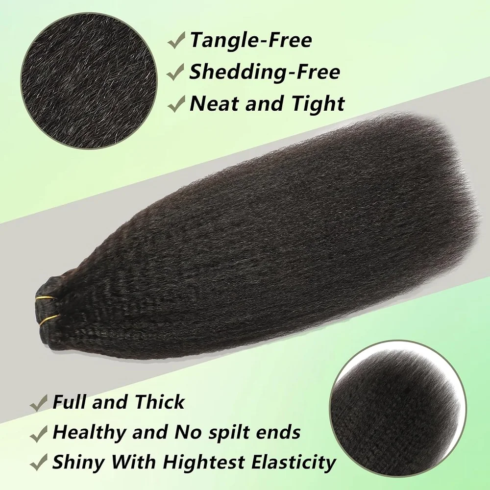 곱슬곱슬한 스트레이트 레미 인모 클립인 여성용 붙임머리 8개 세트당 100그램