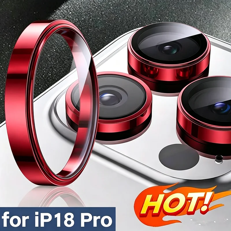 Szkło ochronne 3D z metalową ramką na obiektyw do iPhone 17 Pro, 17 Pro Max, 17 Air, osłona pierścieniowa aparatu tylnego ze stopu do iPhone 16 Pro, 16 Pro Max. — 2