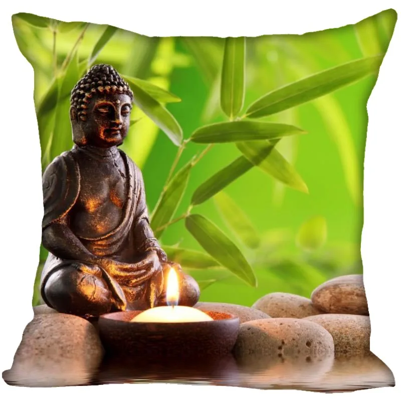 Buddha Print Pattern Cushion Cover Home Living Room Sofa Decoration Square Zipper Pillow