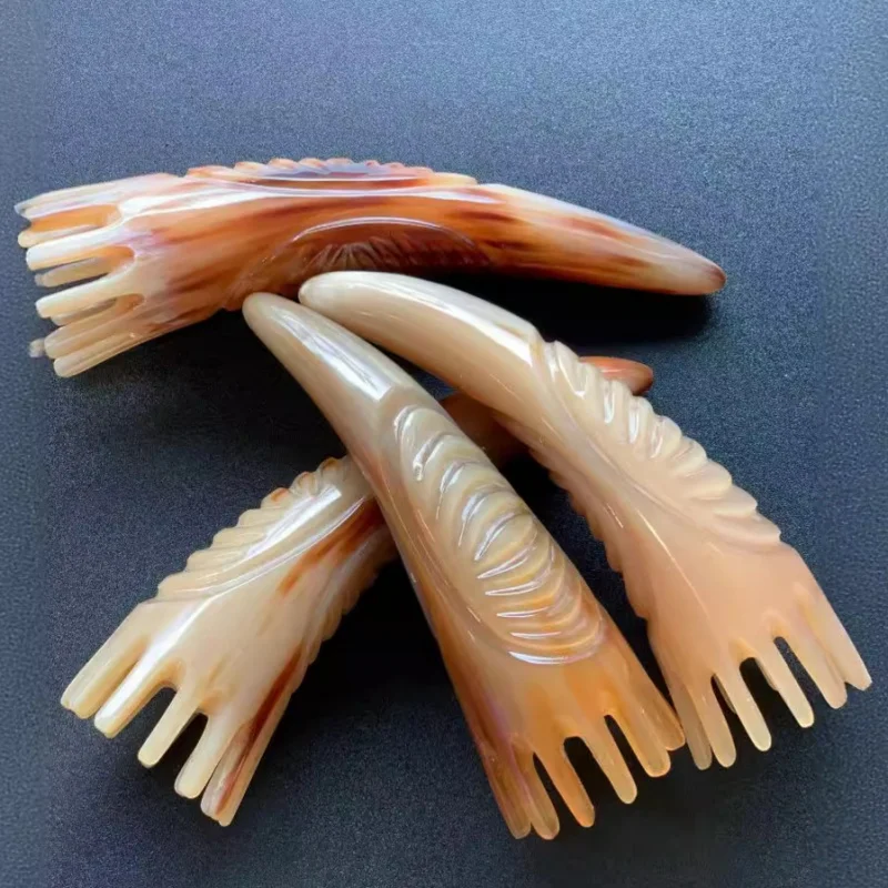 Horn New Shampoo Comb White Yak Skull Tip Shampoo Comb Flower-Shaped Horn Massage Comb Shampoo Comb Sub-Manufacturer