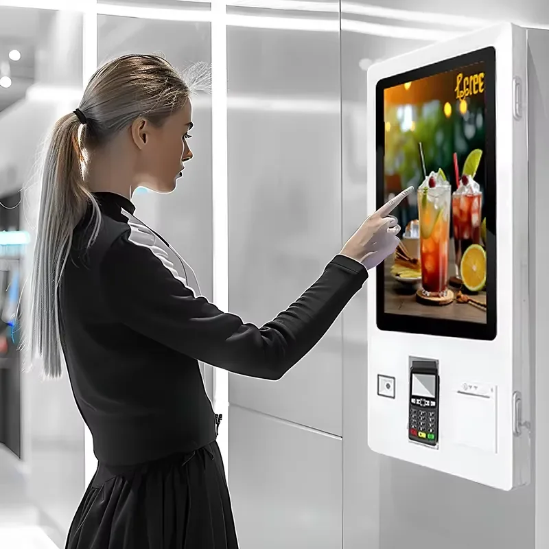 27 32inch TouchScreen Takeaway Restaurant Ordering Machine Self Service Printer Checkout Self Ordering Payment Kiosk