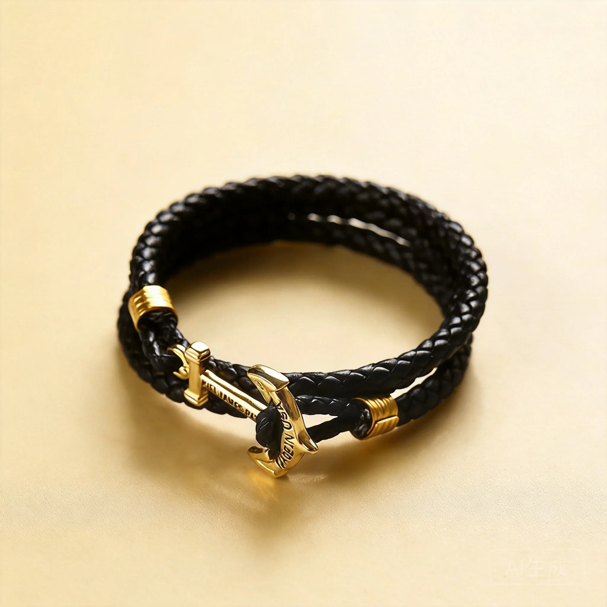 Lucky Nautical Anchor Bracelet Handmade Braided Black Leather Rope Adjustable Couple Wristband Unique Stylish Ocean Theme Fashio