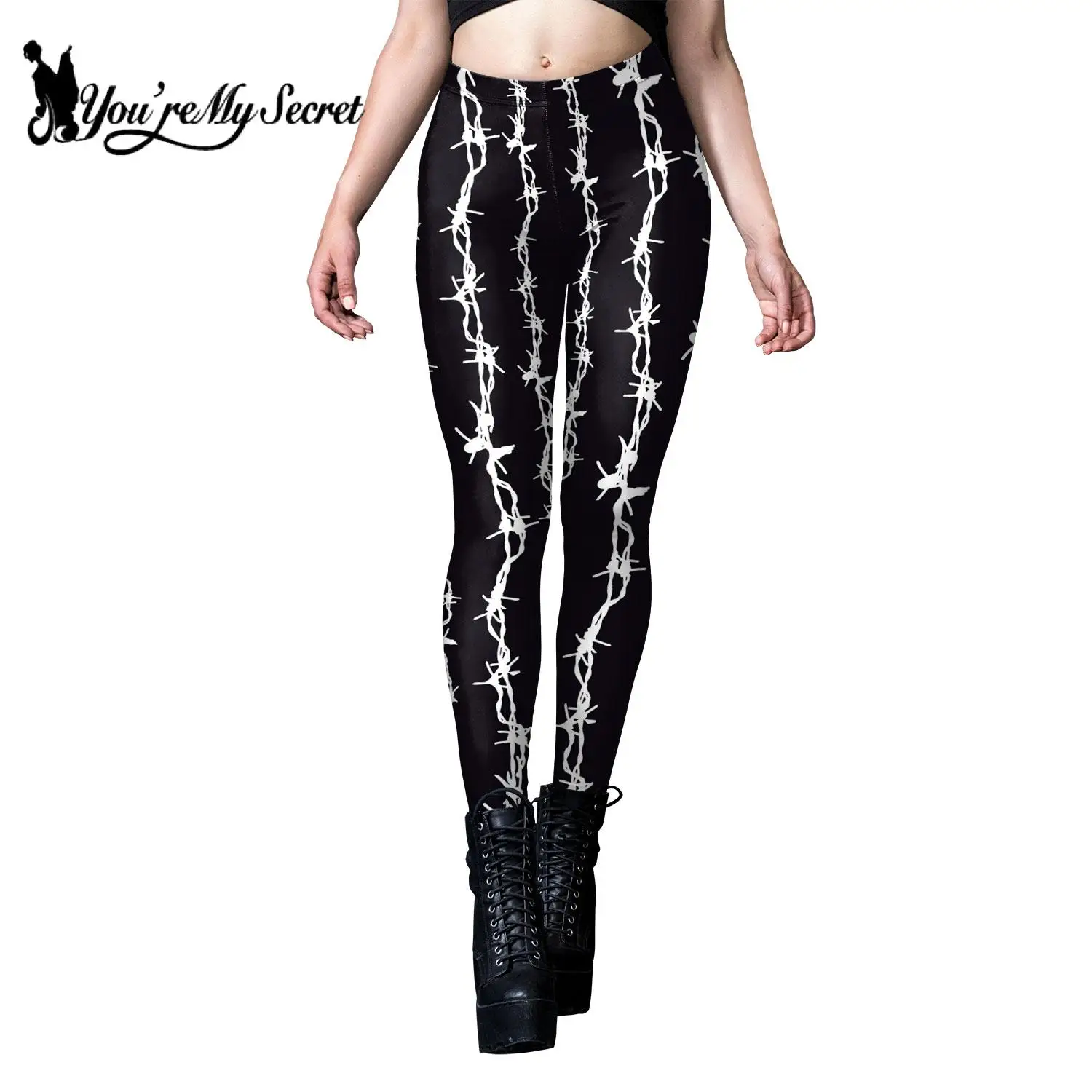 [You\'re My Secret] 3D Scar Women Legging Goth Style Divination Print Ankle Pants Sexy Stretch Leggin Sport High Waist Yoga Pants