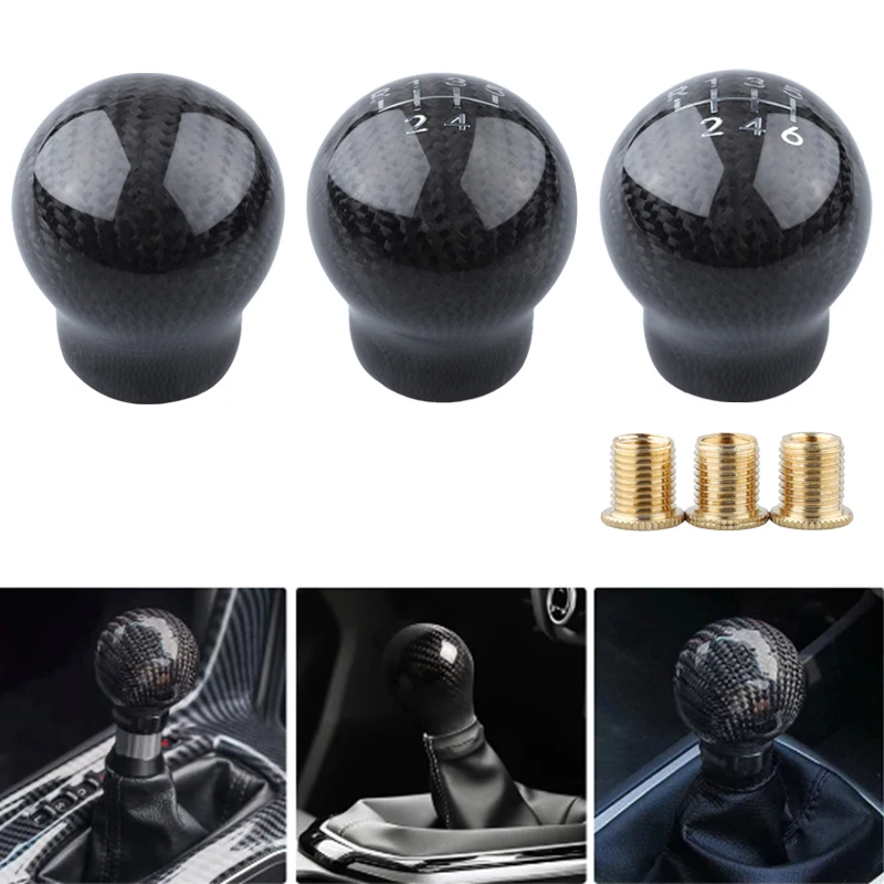 New Racing 5 6 Speed Real Carbon Fiber Gear Shift Knob For Chevrolet Chevy Cruze Manual Gear Ball Head