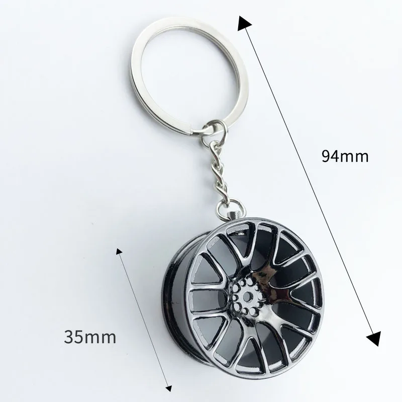 Simulation Rims Model Metal Keychain Durable Zinc Alloy Keys Bags Pendant for Men\'s Punk Style Car Wheel Hub Personalized Gifts