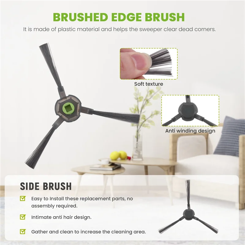 -A14E استبدال فرشاة جانبية فلتر HEPA ل Ecovacs Deebot U2 DGN22 جهاز آلي لتنظيف الأتربة اكسسوارات أجزاء