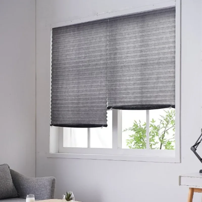 

Cross-border Sunshade Curtains Simple No-hole Punching Blackout Curtains Self-Adhesive Non-Woven Semi-Shading Blinds 단색 암막 커튼