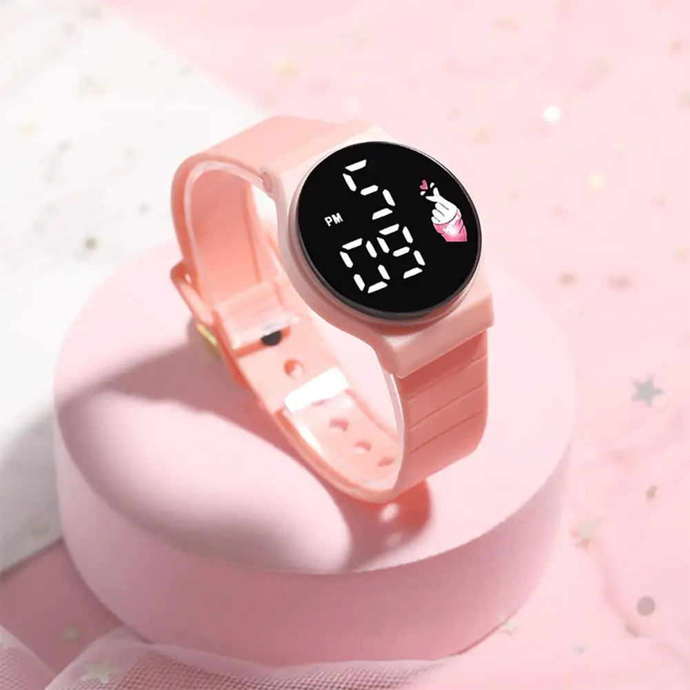 Fashion Digital Watch High Accuracy Electronic Watch LED Display Gift Single Color Children Wrist Watch