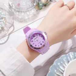 Kids Exam Watch Girls Boys Elementary School Waterproof Imitation Drop Macaron Little Fresh Sport Jelly Candy Color