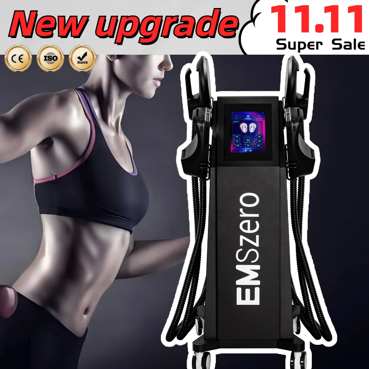 EMSzero RF 15TESLA 6500W Muscle Stimulation Body Sculpting Sculpt Fat Reduction Therapy Machine Fat Burning EMS Slimming