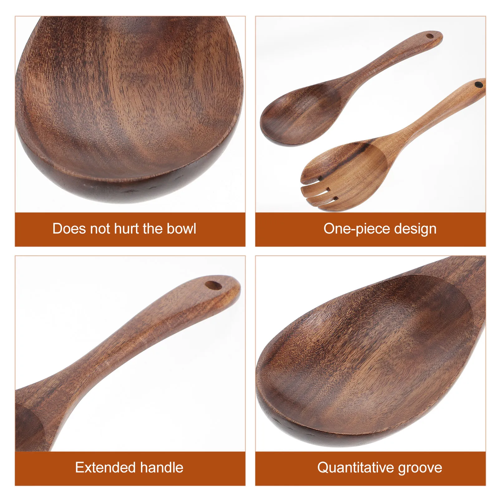 

Wooden Spoon Salad Dinner Serving Spoons Server Wood Fork Spoon Cutlery Set Wooden Utensils Tableware