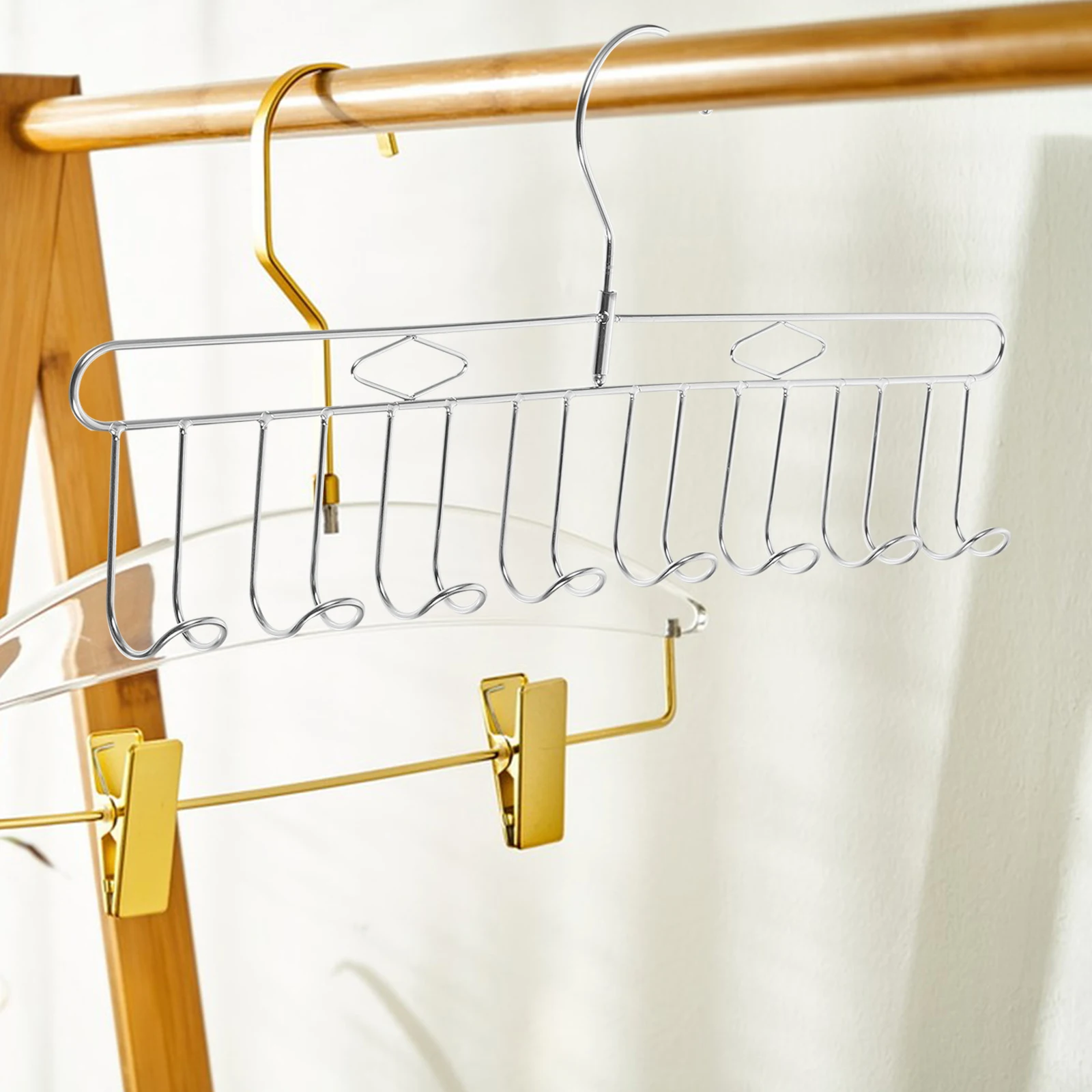 

Stainless Steel 8 Hooks Hanger Bra Tank Tops Shorts Jeans Scarf Tie Closet Space Saver Wardrobe ganizer Pant Hanger Stainless