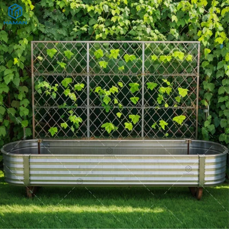 Newest Price Wholesale Large Garden Beds Raised With Metal Coating Grow Vegetable Beds With Privacy Screen