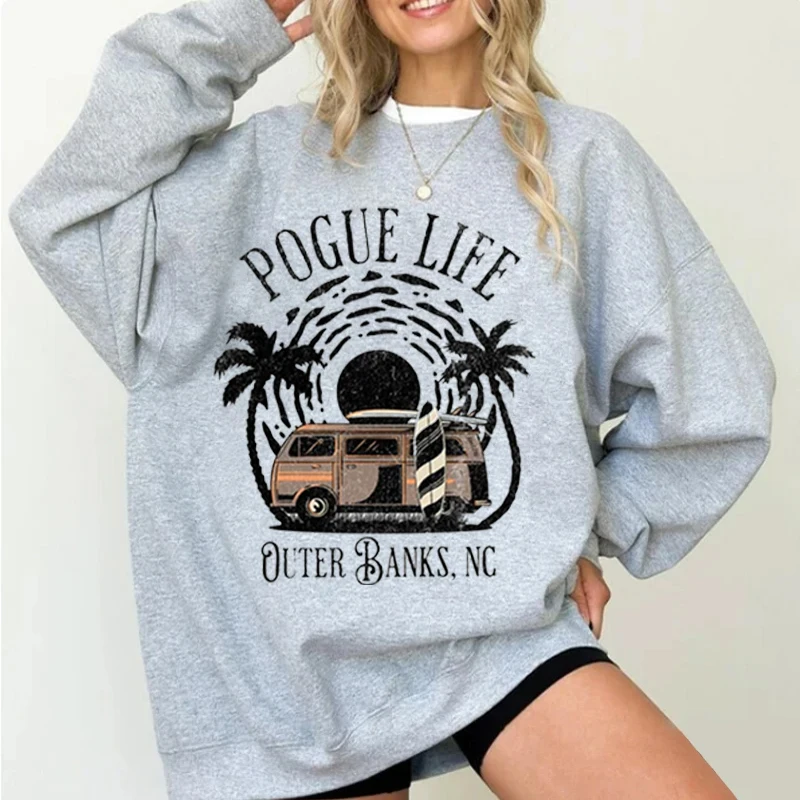 Outer Banks oversized trui, Pogue Life vintage sweatshirt, Summer Vibes, Beach Life, Pogues 4 Life, hiphop streetwear, unisex