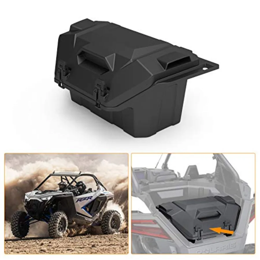 

42 QT Rear Cargo Box for 2020-2026 Polaris RZR Pro XP Pro S Trubo R/ 4 Accessories Storage Bin 2883752 Black Durable Hard Plast