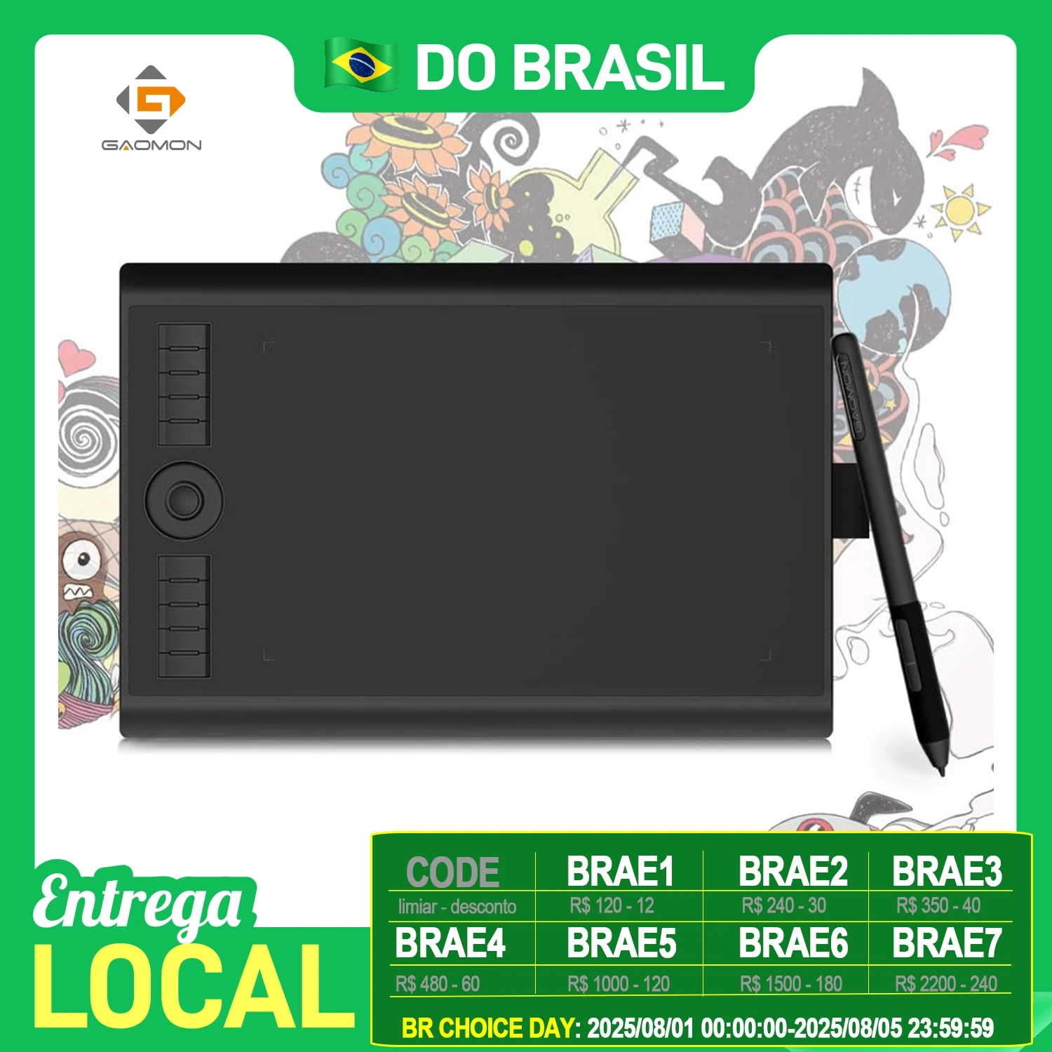 Gaomon-tablet gráfico digital m10k pro 10x6,25 polegadas mesa digitalizadora para desenho, suporta inclinação e função radial com 10 teclas de atalho