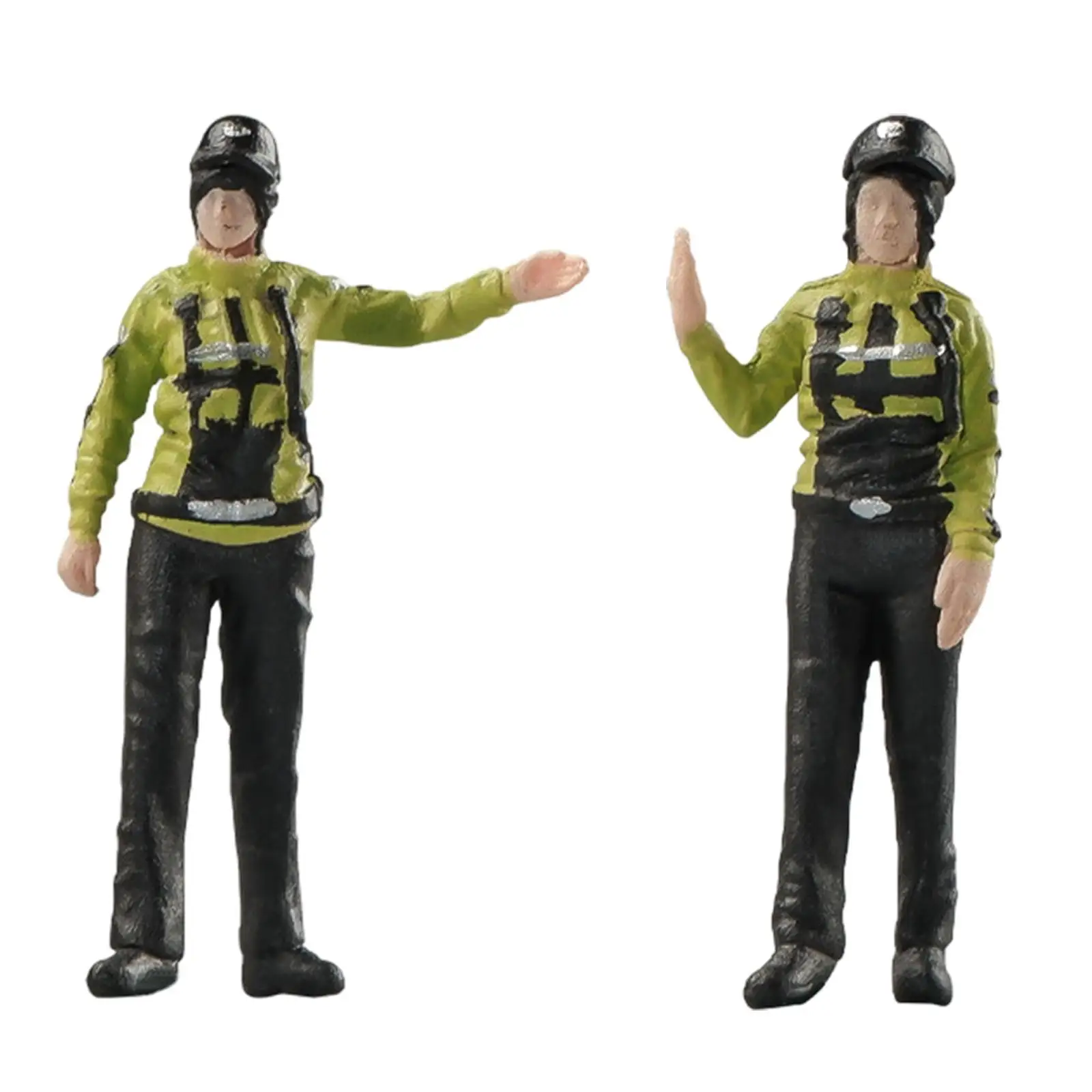 1/64 Scale Female Police Figures Dioramas Sand Table Ornament Figurine Decor Fairy Garden Model Figures Hand Painted Figurines