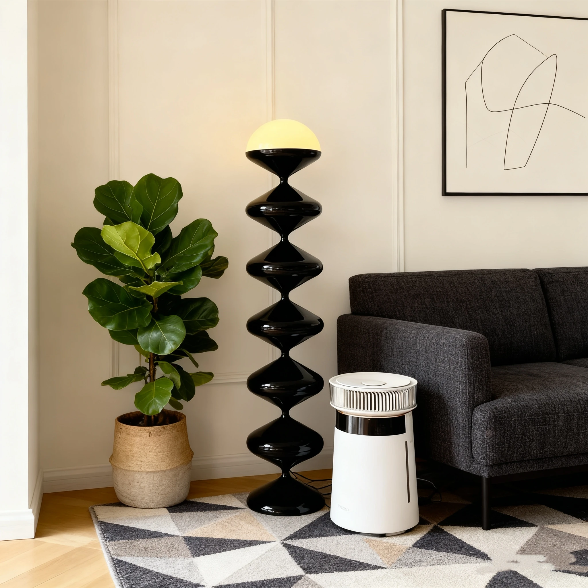Mittelalterliche cremefarbene Stehlampe, nordische künstlerische Kürbis-Ecklampe, Internet, berühmte Dekoration, einfaches Wohnzimmer, Schlafzimmer, Sofa