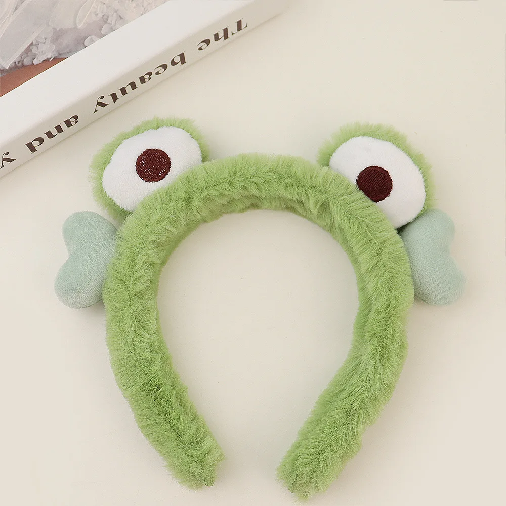 2022 Funny Frog Animal Makeup Headband Wide-brimmed Elastic Hairbands Cute Girls Hair Bands Women Hair Accessories