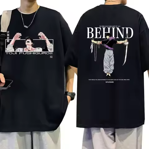 Anime Spell Return Battle Toji Fushiguro Print T-Shirt Men Women Casual Loose Harajuku T Shirt Streetwear Short Sleeve Top Tee