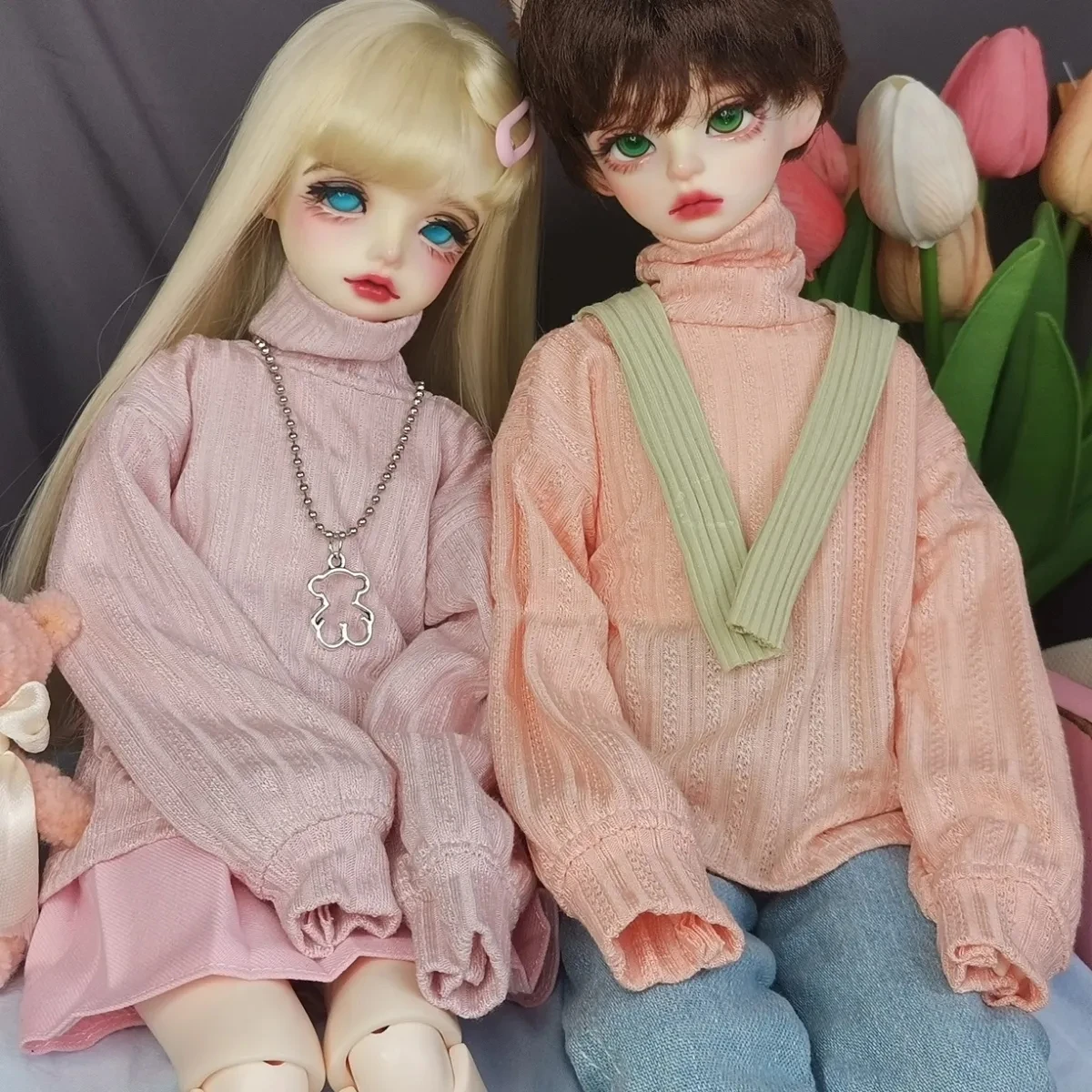 

BJD doll clothes for 1/4 size summer sunscreen ultra-thin long-sleeved bottoming shirt all-match 1/4 clothes doll accessories