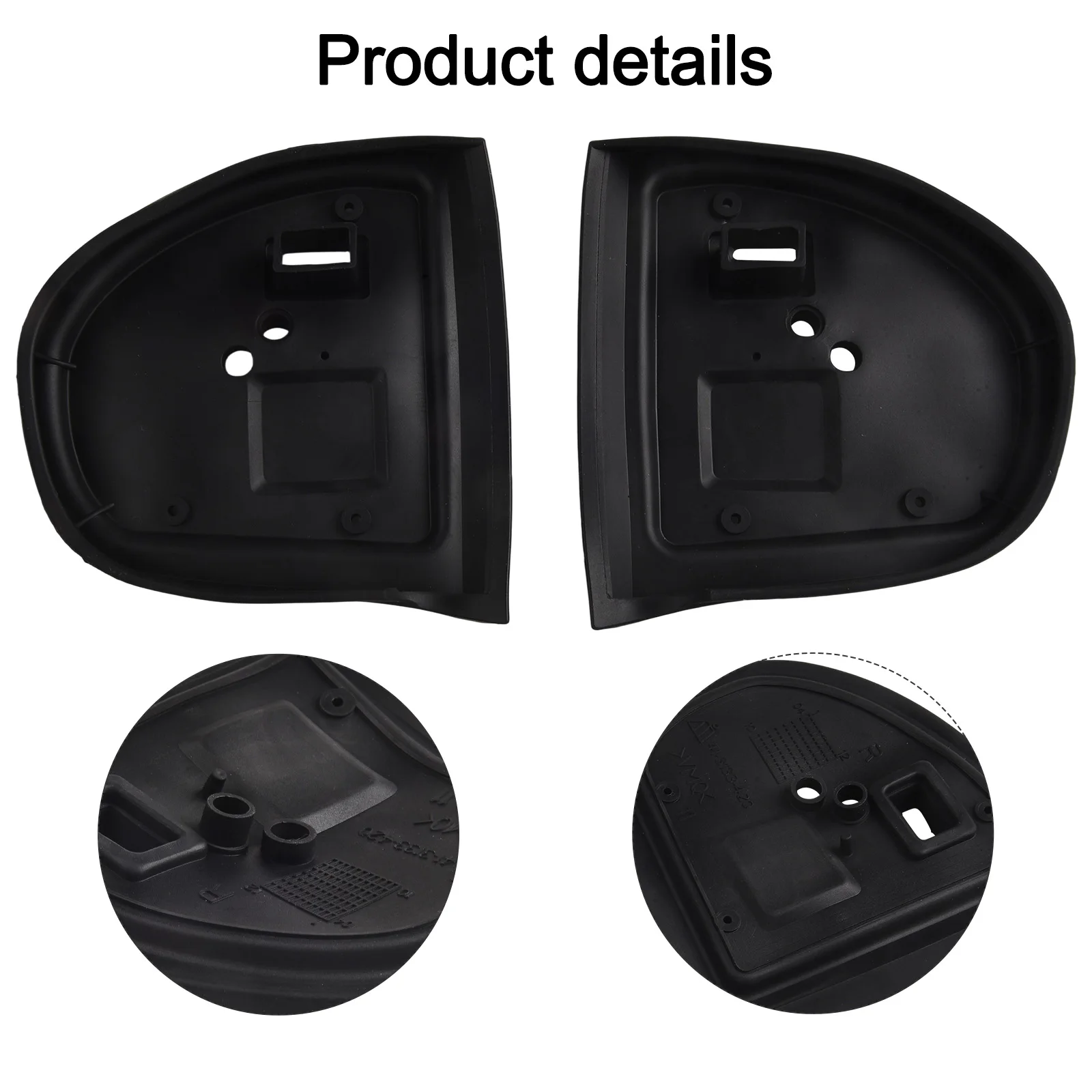 Car Mirror Seals Black Rubber Seals Manual Fold Adjustment Perfect Fit Smooth Black Finish Weather Resistant Easy Installation