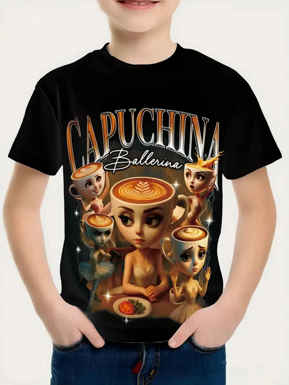 الإيطالية Brainrot Tralalero Tralala Tung Tung Tung Sahur Bombardiro Crocodilo مضحك ميمي تي شيرت بنين بنات مضحك تيز Y2k القمم