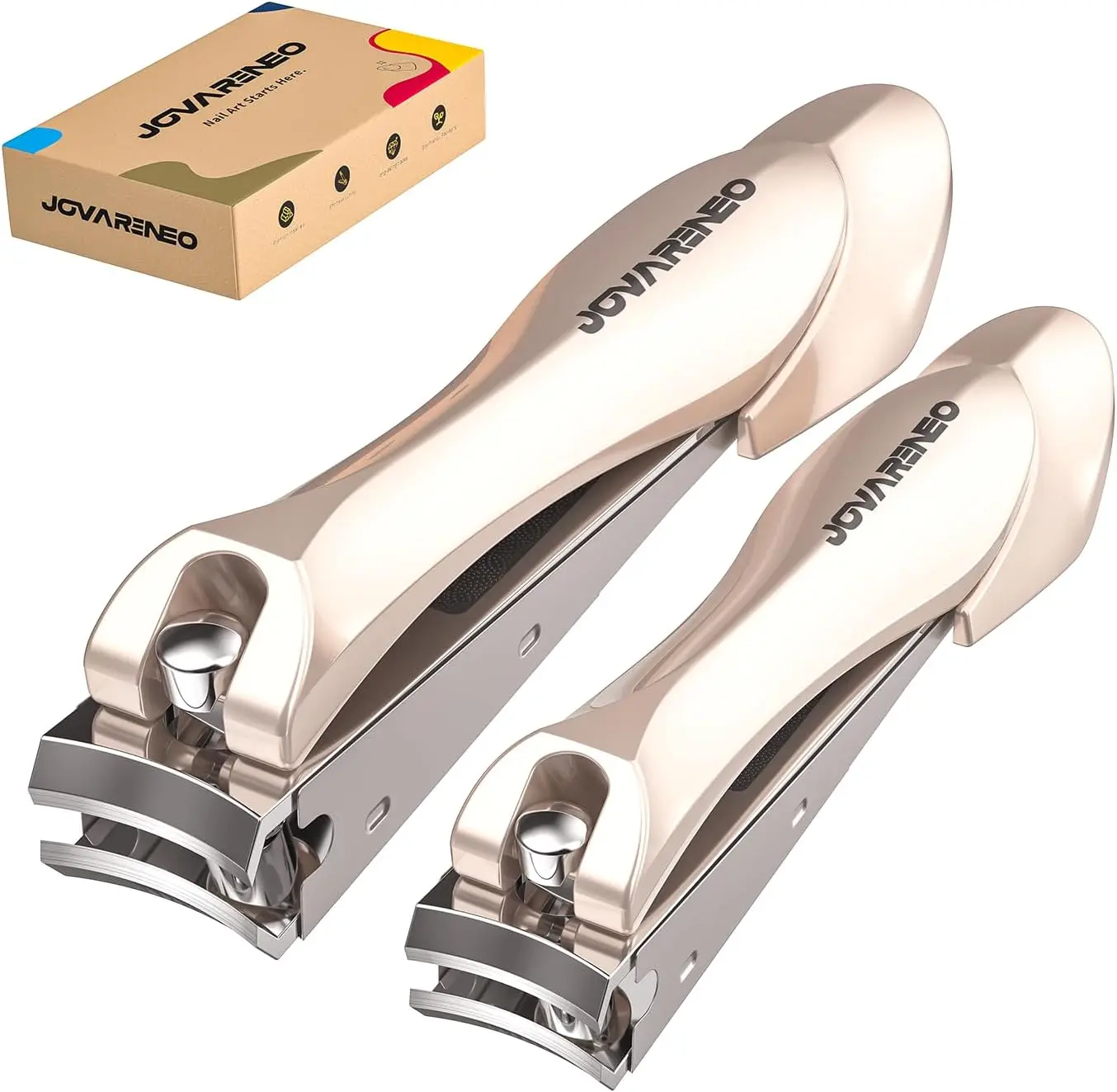 

Premium Stainless Steel Nail Clipper Set, Sharp Fingernail and Toenail Cutters with File and Catcher for Men & Women