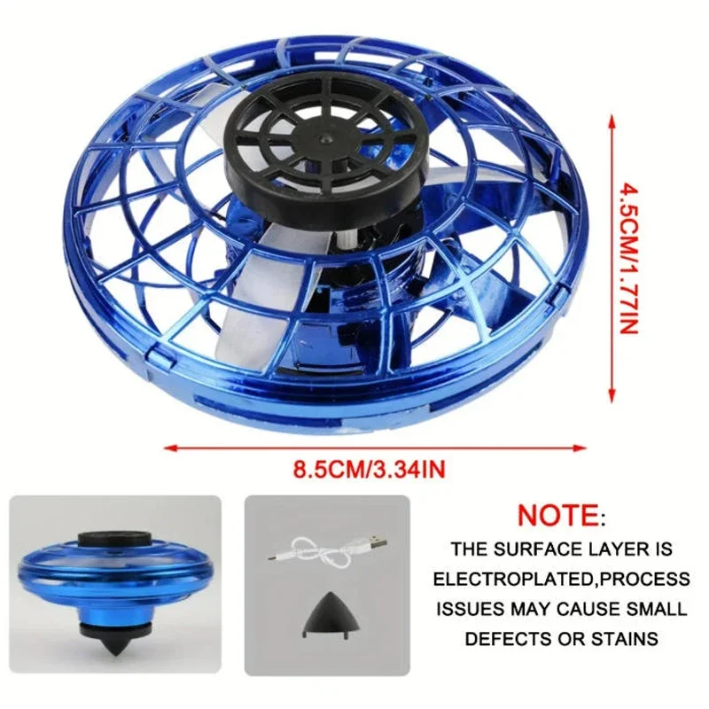 1R- LED Flying UFO Spinner Fingertip, Upgrade Flight Helicopter Gyro Flyorb Hover Ball, Mini Drone Aircraft Toy, Christmas Gift gallery 5