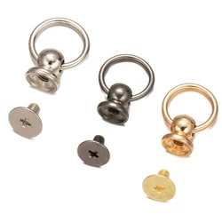 20pcs borchie per rivetti a testa tonda in metallo con anello di trazione per portafoglio fai da te custodia per telefono borse in pelle accessori per forniture Charms