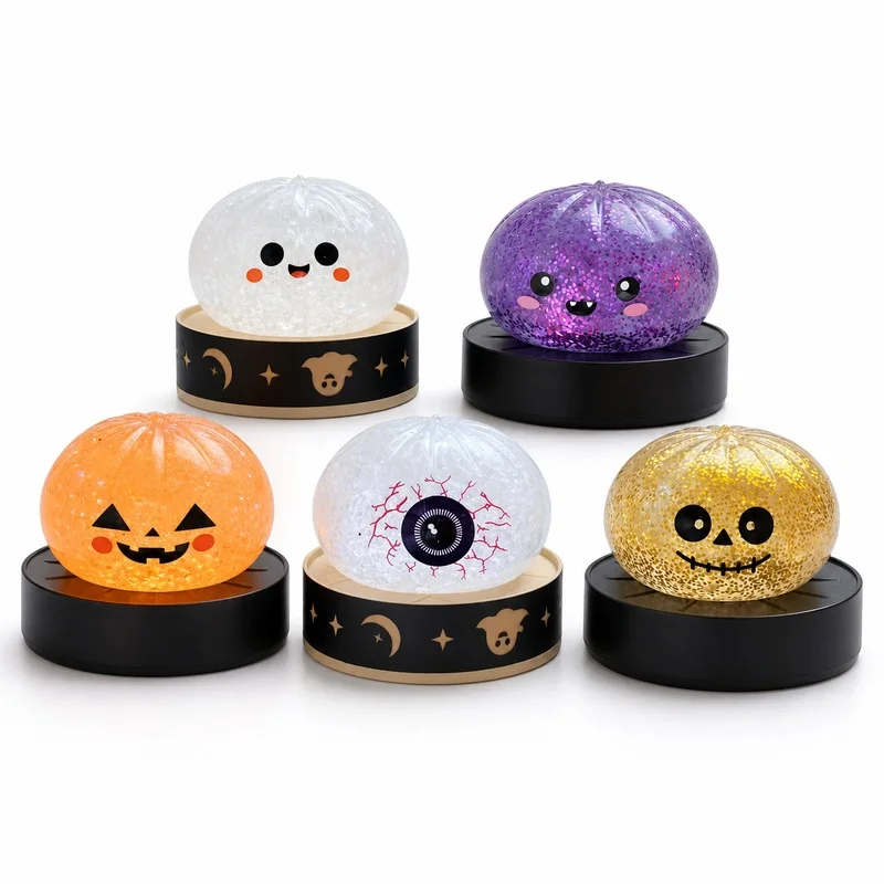 @Halloween Blind Box Mystery Glitter Dumpling Glitter Dumpling Squishy with Box Dumplings Sensory Squeeze Toy for Stress Relief