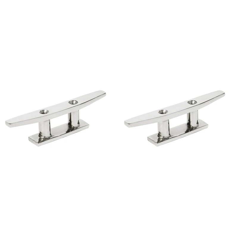 A60E-2Pcs 5 Inch Open Base Boat Cleat 316 Stainless Steel Hardware Boat Cleats