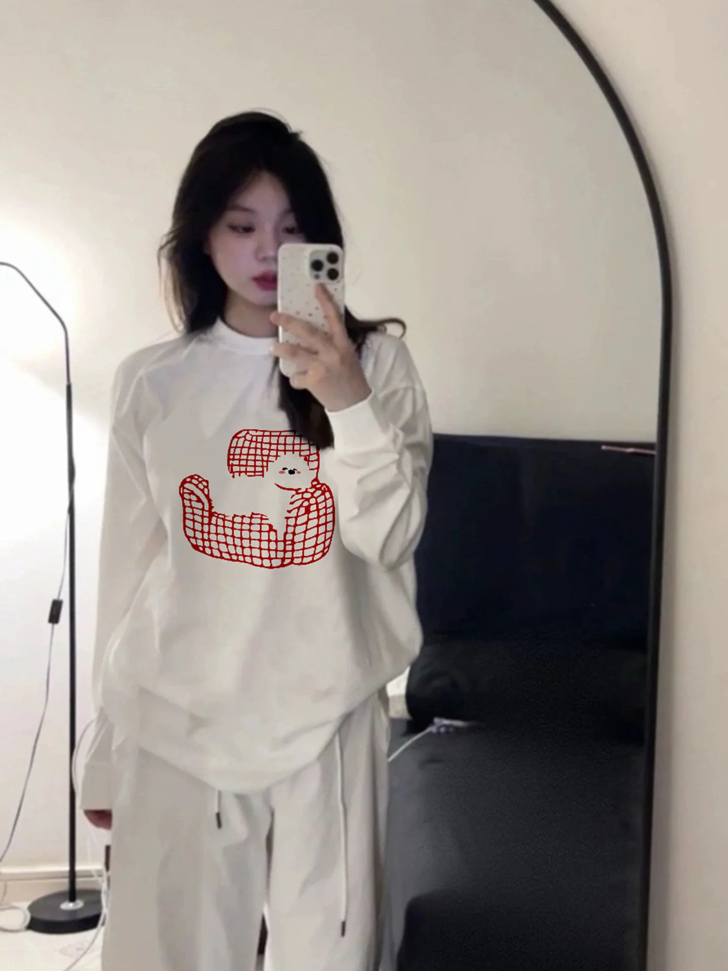 

Футболка Oversize Long Sve ex, повседневный свободный дизайн, весенне-осенний хлопковый топ с принтом для мужчин и женщин, повседневный Sle