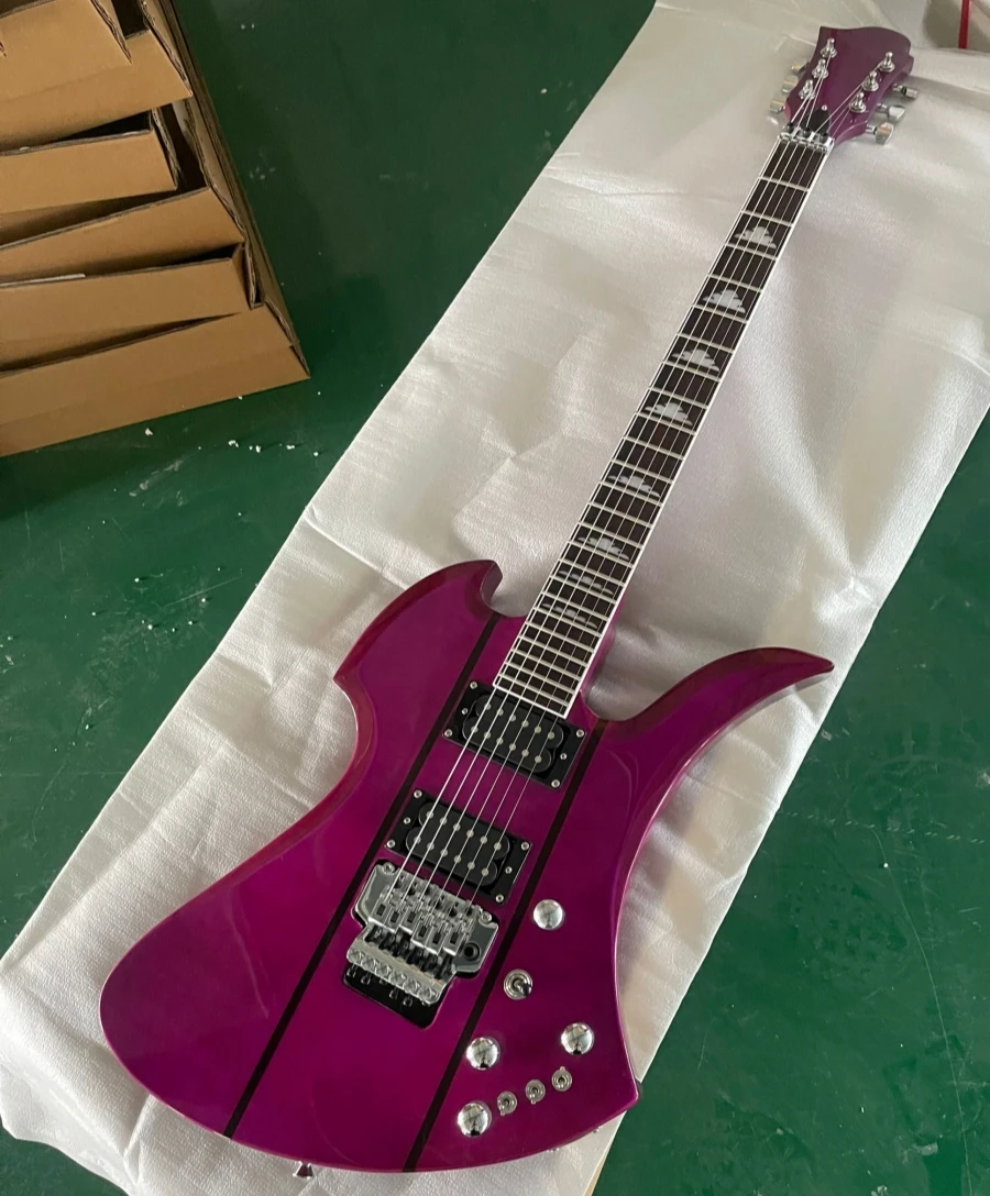 Flyoung Purple Electric Guitar with Tremolo Bridge,Rosewood Fingerboard,Offer Customize